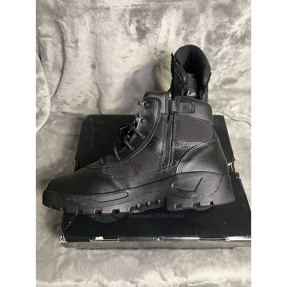 LawPro Men's 6" Tactical Duty Boots Side Zip Black NEW US 12 Wide - Picture 8 of 13